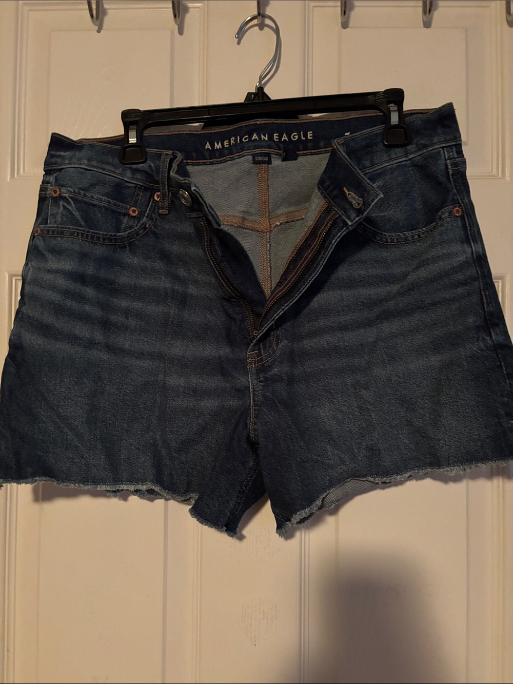 American Eagle Outfitters Dark Blue Denim Cutoff Shorts with Raw Hem